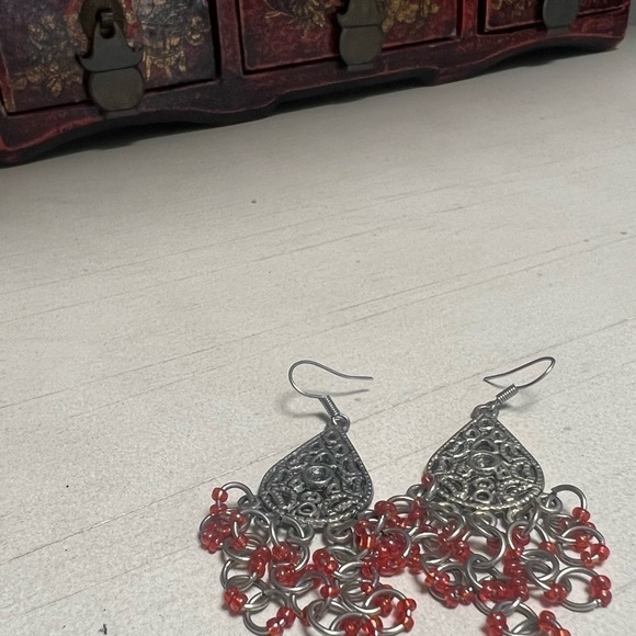 𝅺SILVER Dangle drop earrings - Picture 3 of 3
